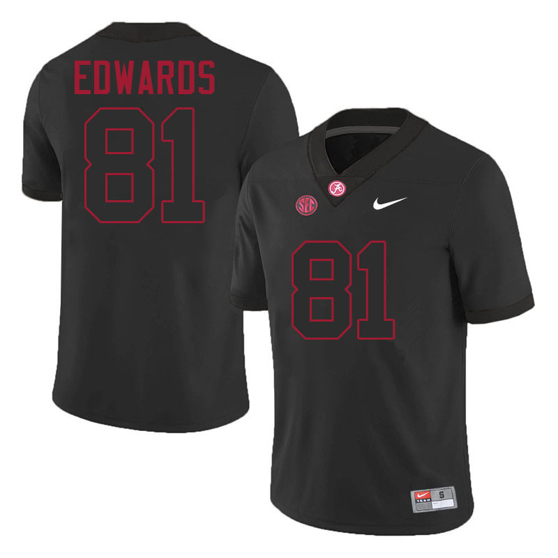 #81 Kaleb Edwards Alabama Jersey,University Of Alabama Crimson Tide Football Jersey,Uniforms-Black